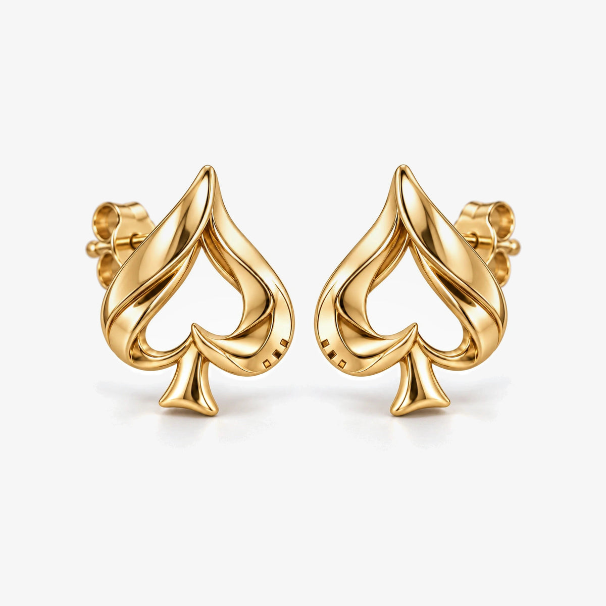 Aventurine Silent Tell Earrings in gold, front view