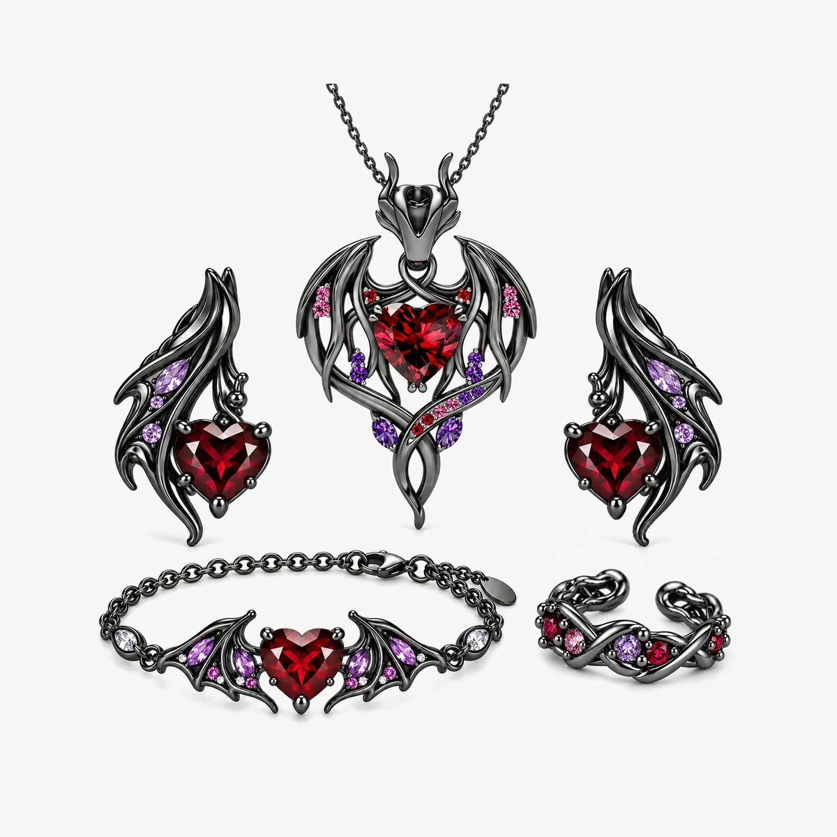 Full Durin Jewelry Collection in black, all pieces