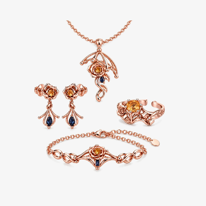 Full Navia Jewelry Collection in rose gold, all pieces
