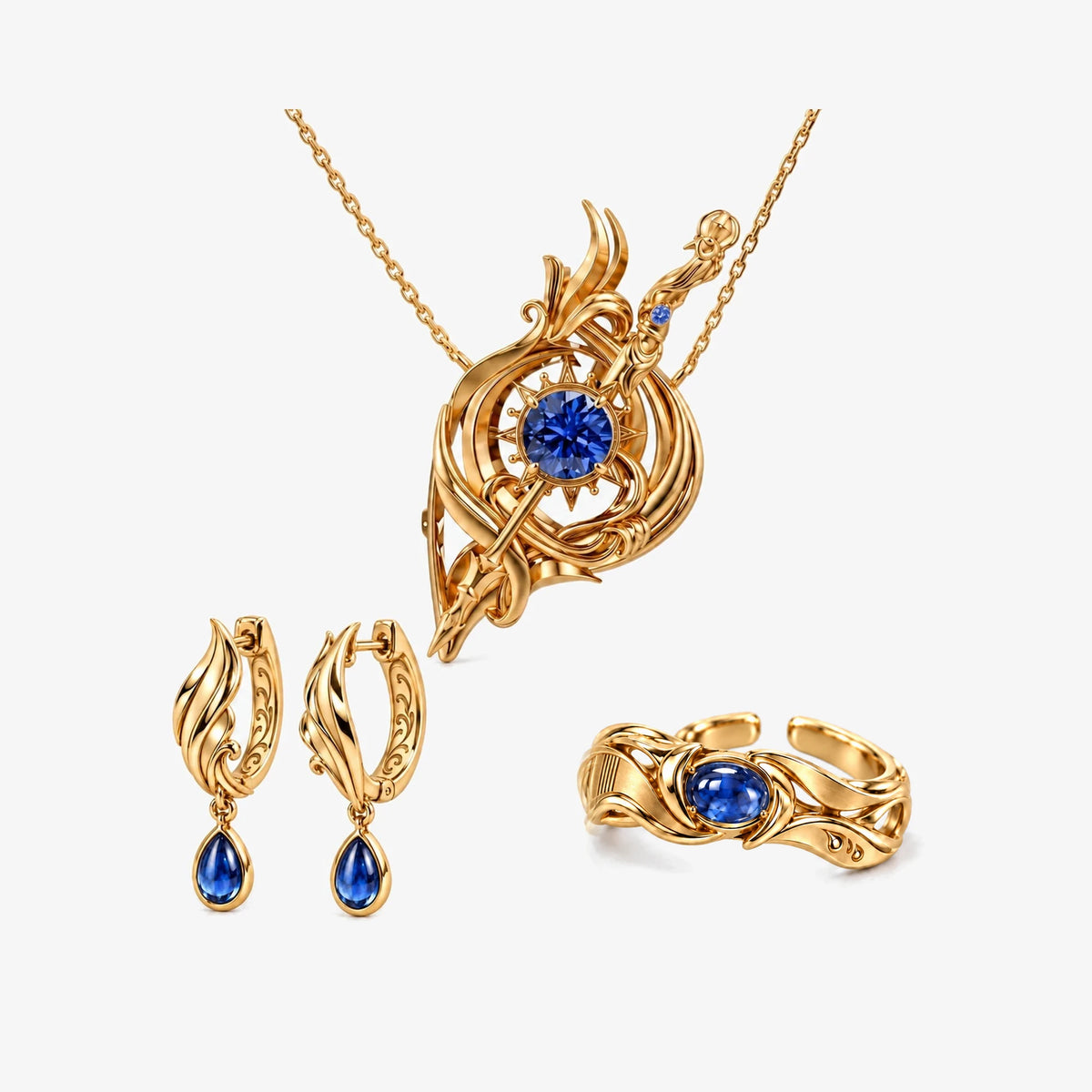Full Neuvillette Jewelry Collection in gold, all pieces