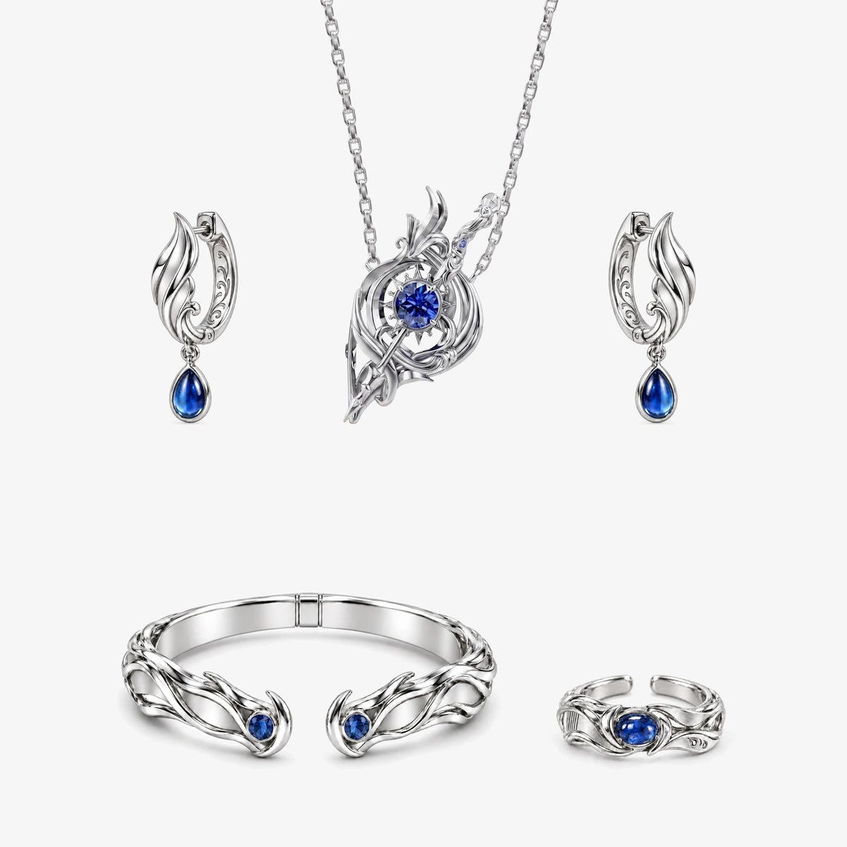 Full Neuvillette Jewelry Collection in silver, all 4 pieces