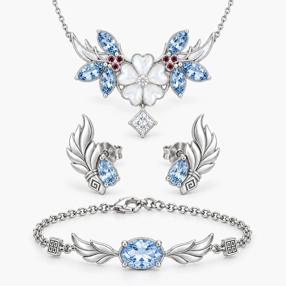 Full Shenhe Jewelry Collection in silver, all pieces