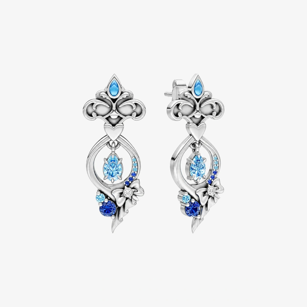 Furina Earrings image 1 Silver front