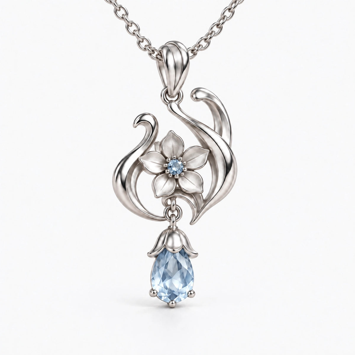 Ganyu Necklace, silver Front view
