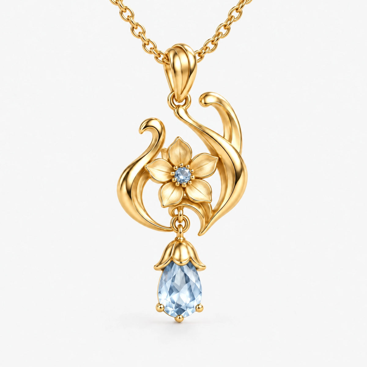 Ganyu Necklace, gold Front view