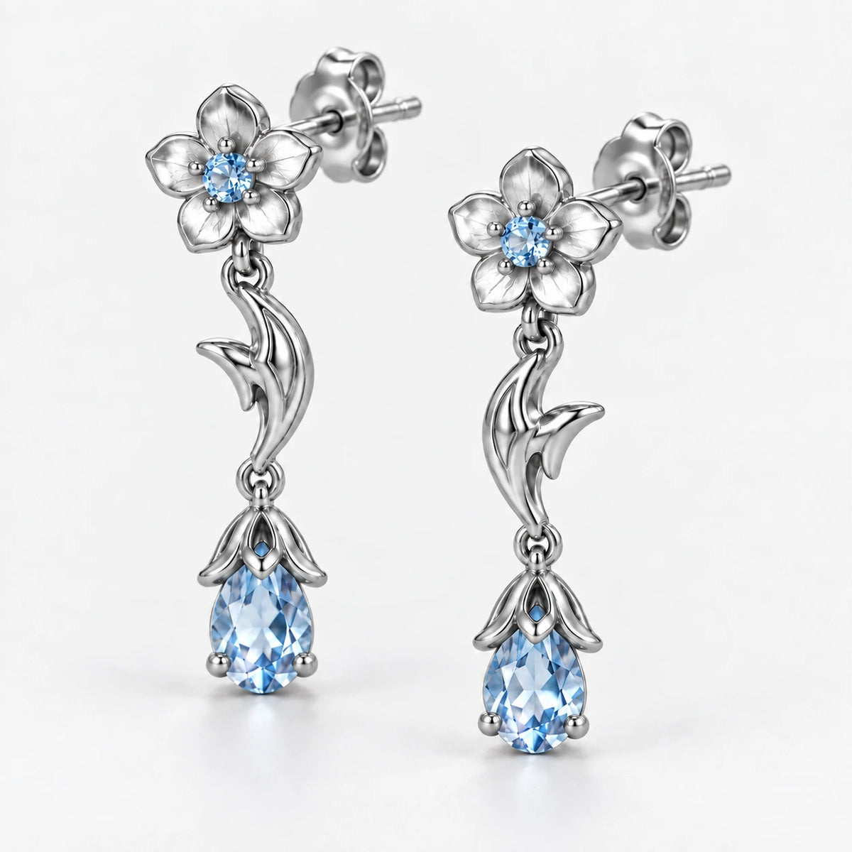 Ganyu Earrings, main silver