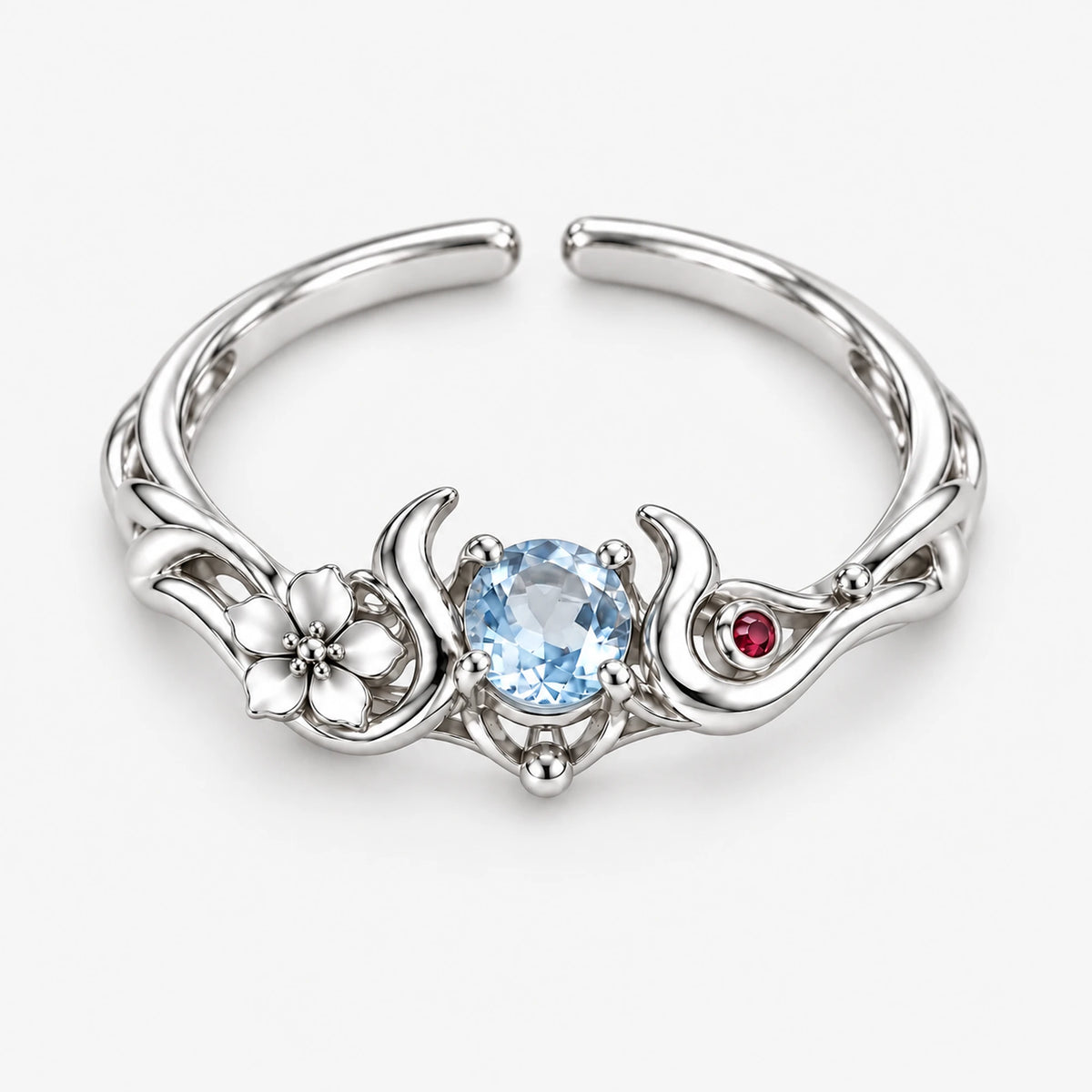 Ganyu Ring in silver, top view