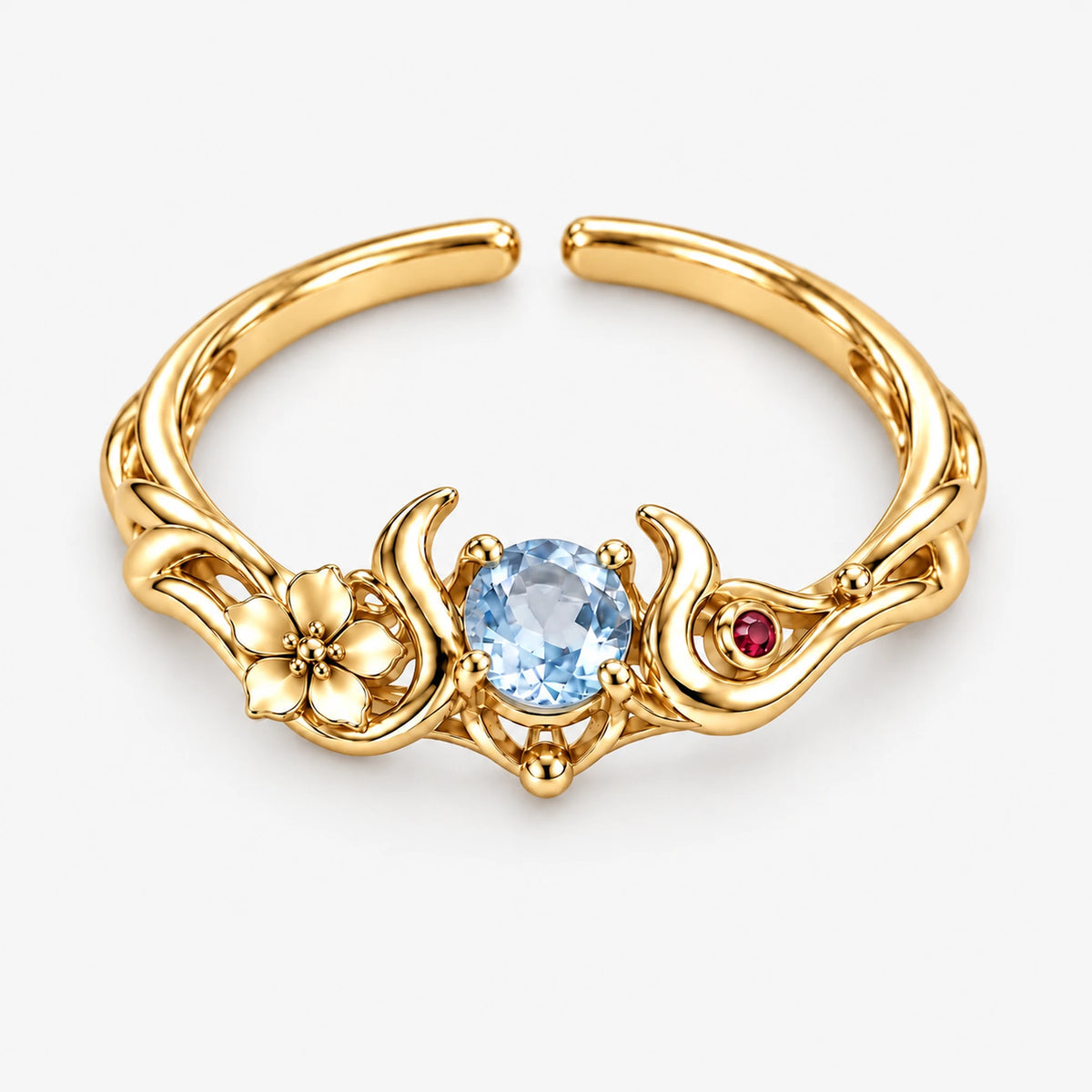 Ganyu Ring in gold, top view