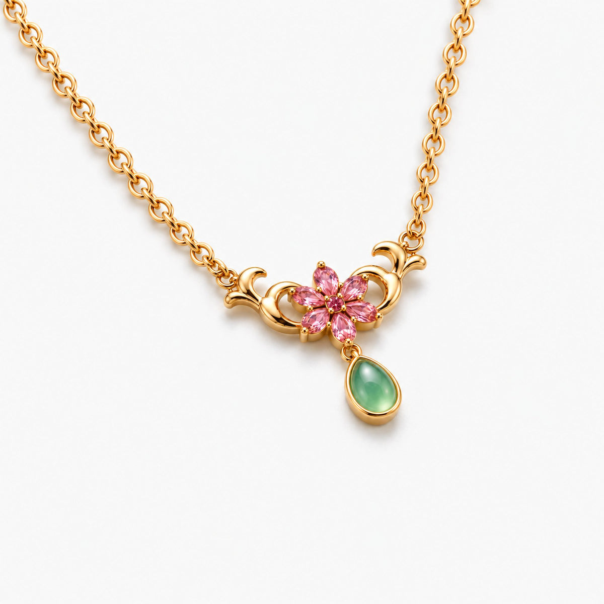 Poison Taster Necklace in gold, angled view
