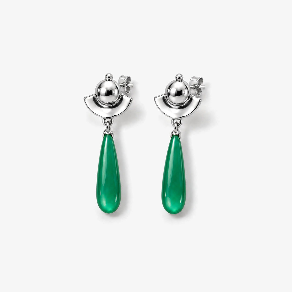 Poison Taster Earrings in silver, front view