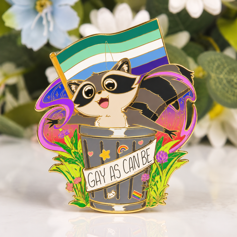 Gay Pride Raccoon Enamel Pin
