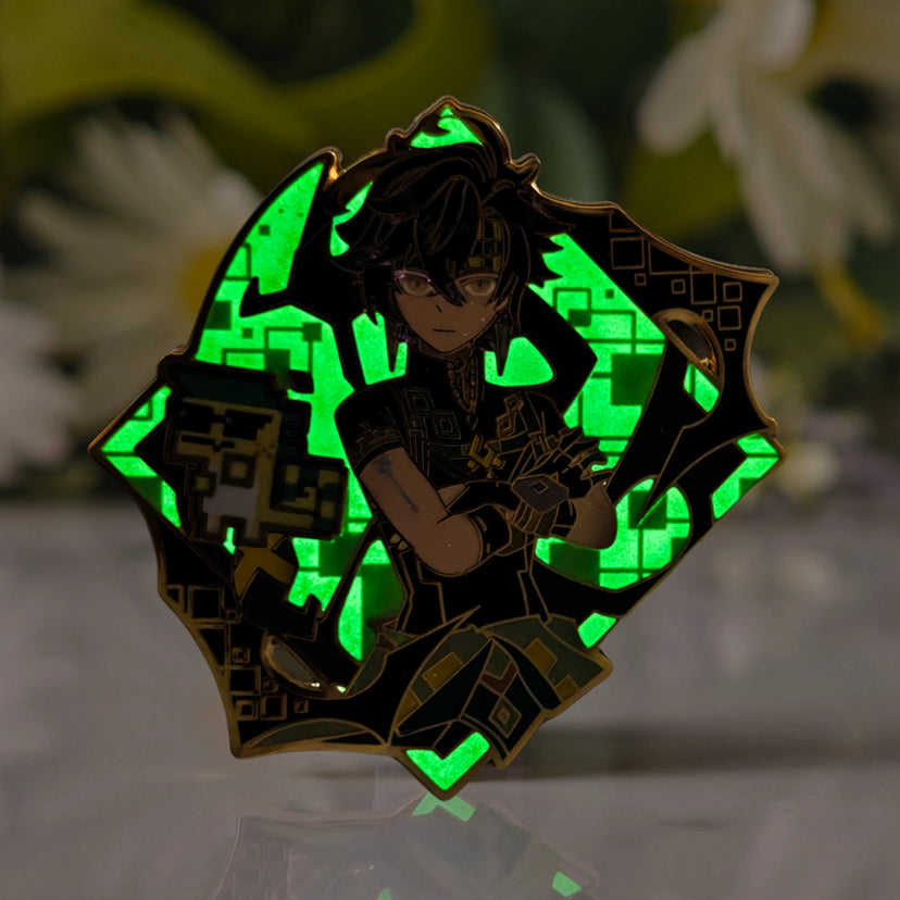 Kinich Glow-in-Dark Enamel Pin