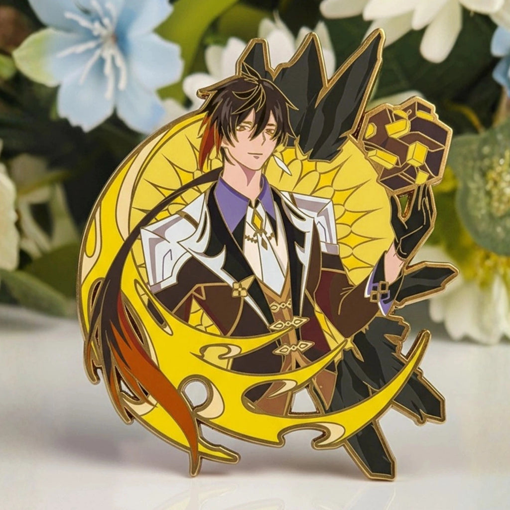 Zhongli Glow-in-Dark Enamel Pin