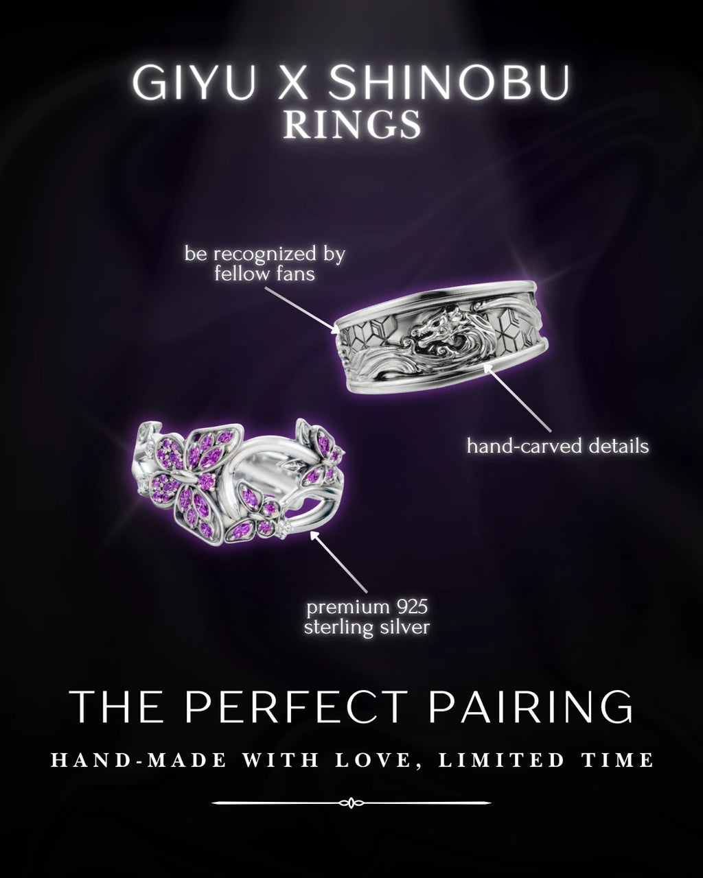 Shinobu x Giyu Ring Set