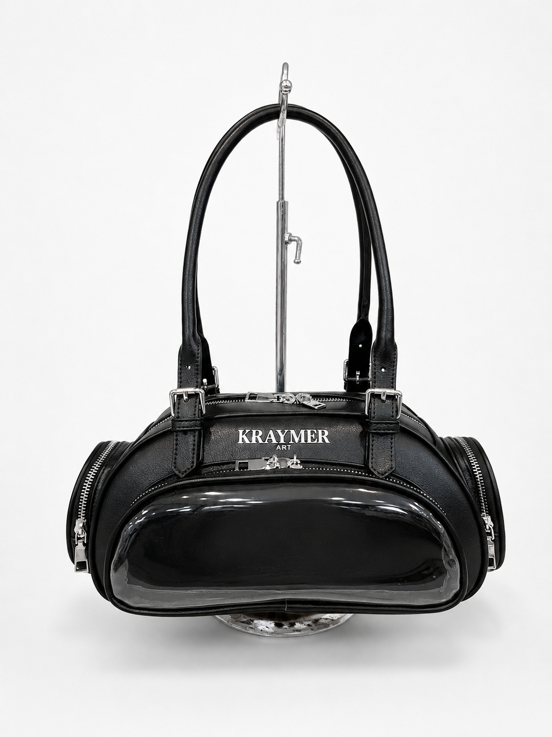 Gojo x Geto Ita Bag, black with silver hardware