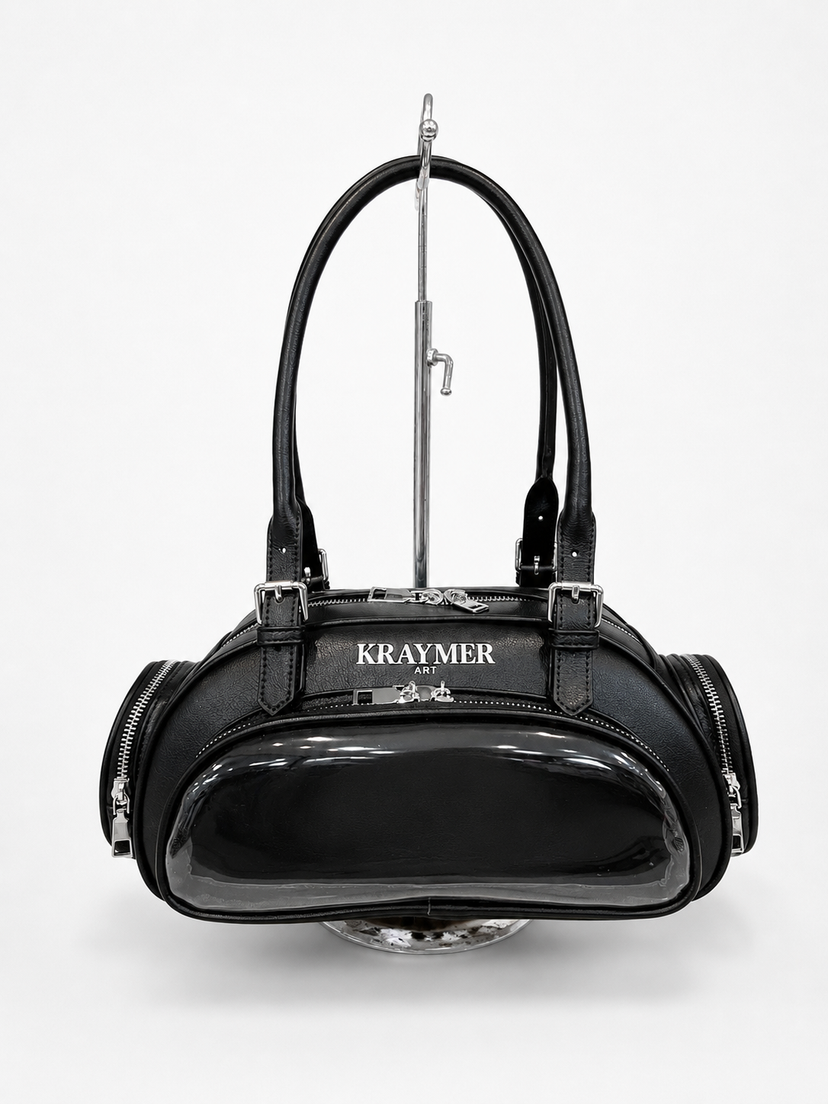 Gojo x Geto Ita Bag, black with silver hardware