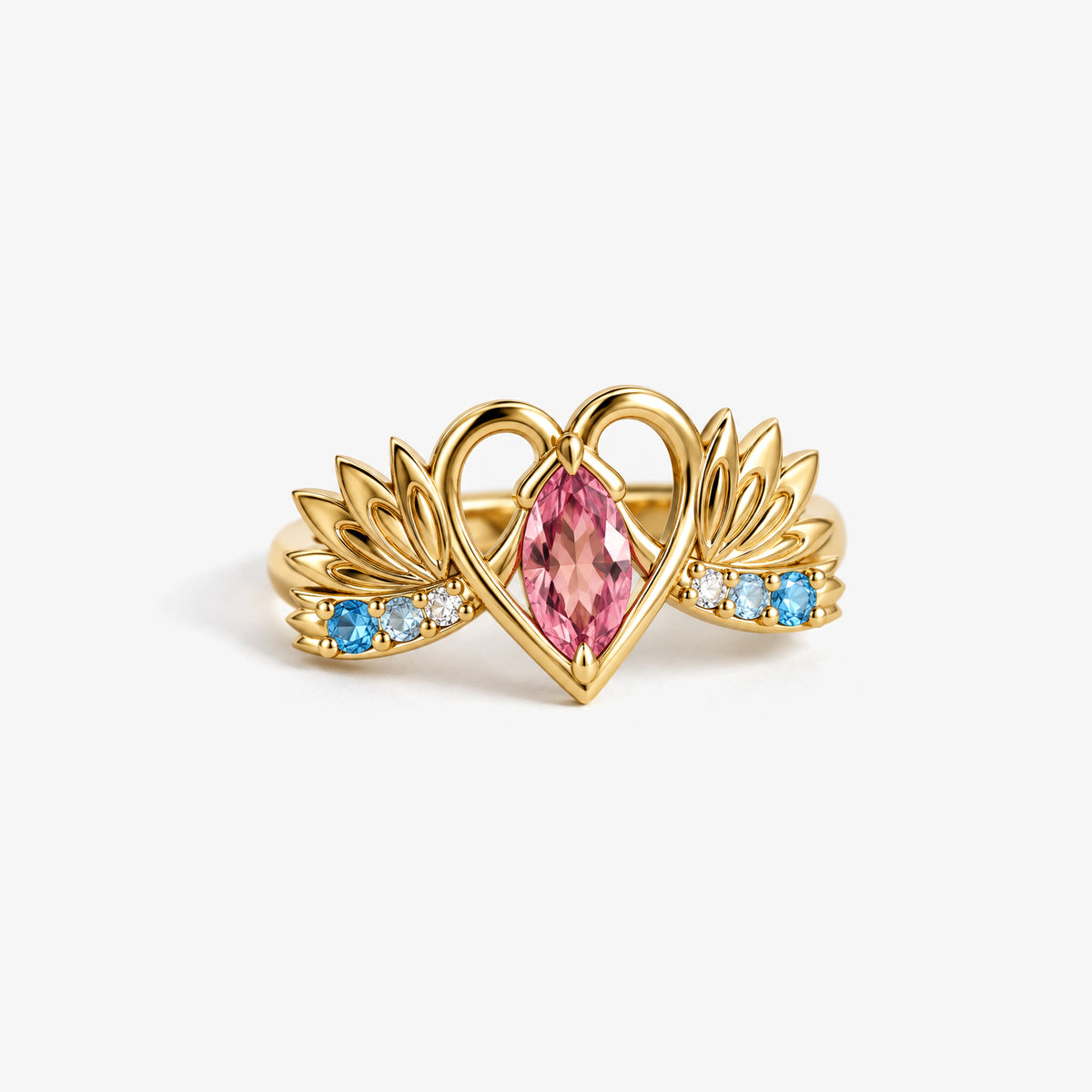 Grace Fin Ring in gold, front view
