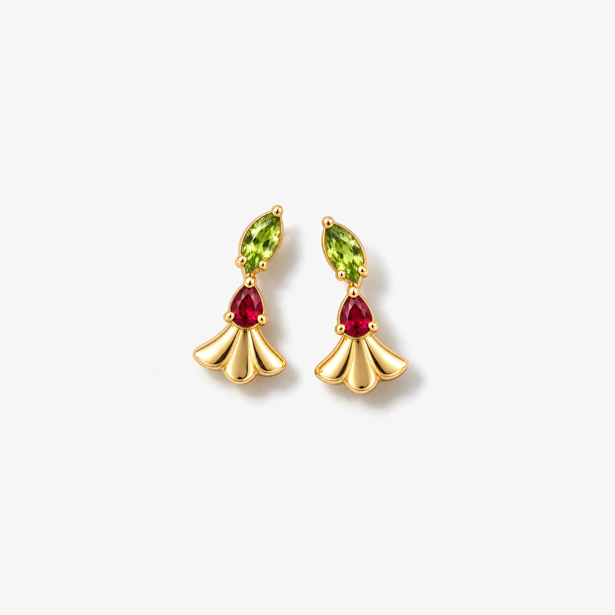 Guardian Gown Earrings in gold, front view
