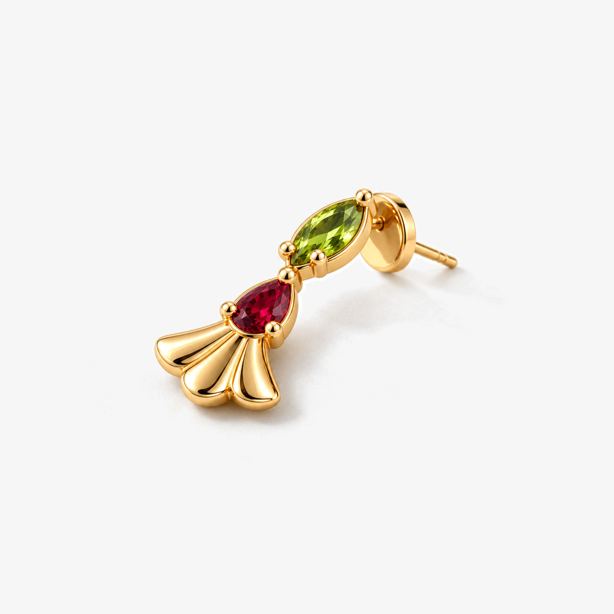 Guardian Gown Earrings in gold, side view