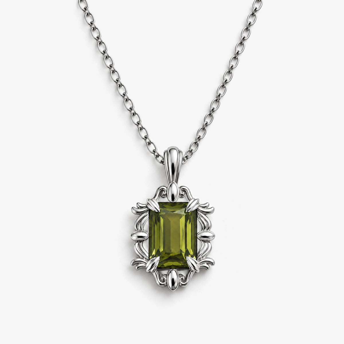Guardian Gown Necklace in silver, front view
