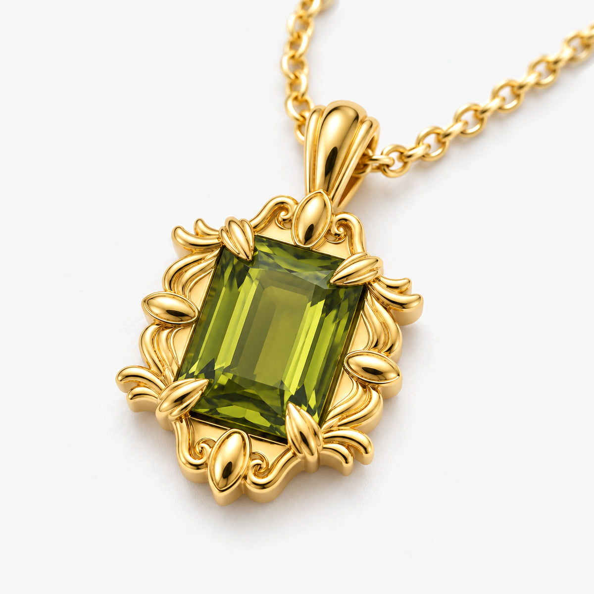 Guardian Gown Necklace in gold, angled view