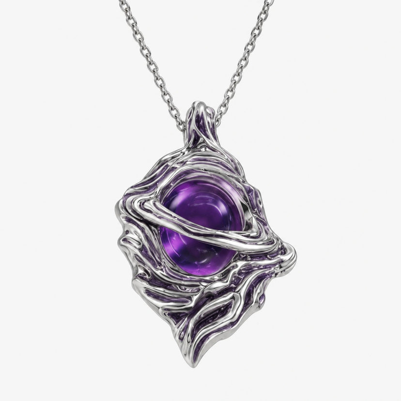 Hollow Purple Locket Necklace - hero 3 4