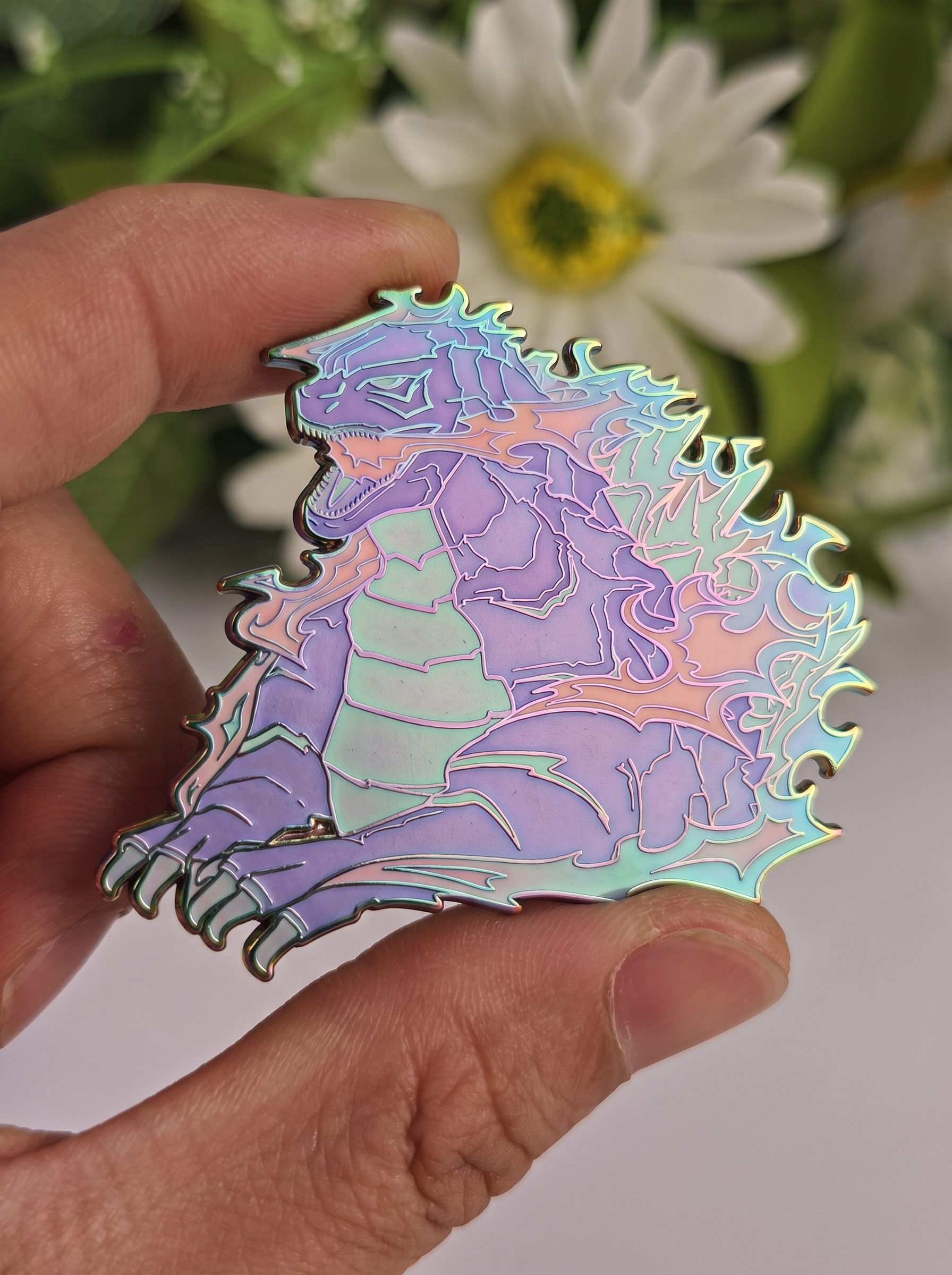 Rendered Holographic Pridezilla finish preview for the Pride Animals Collector Club