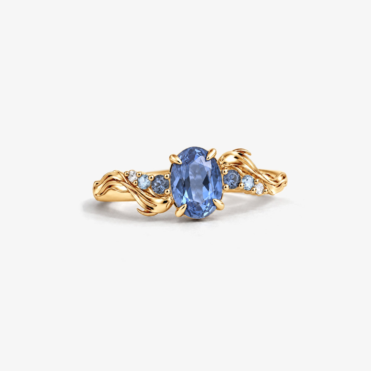 Inherited Tide Twin Fish Ring in gold, front view