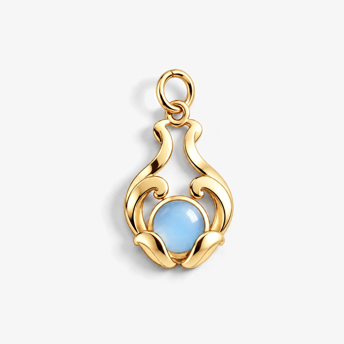 Water Nation Heirloom Charm in gold, front view