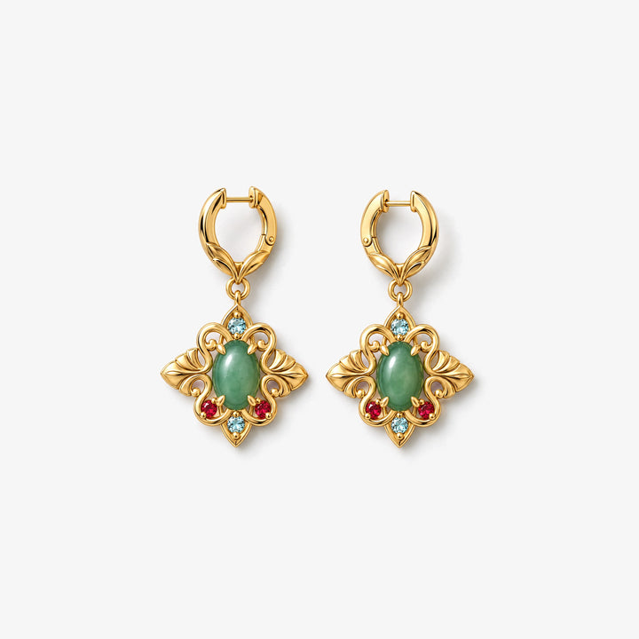 Jade Pavilion Huggie Earrings