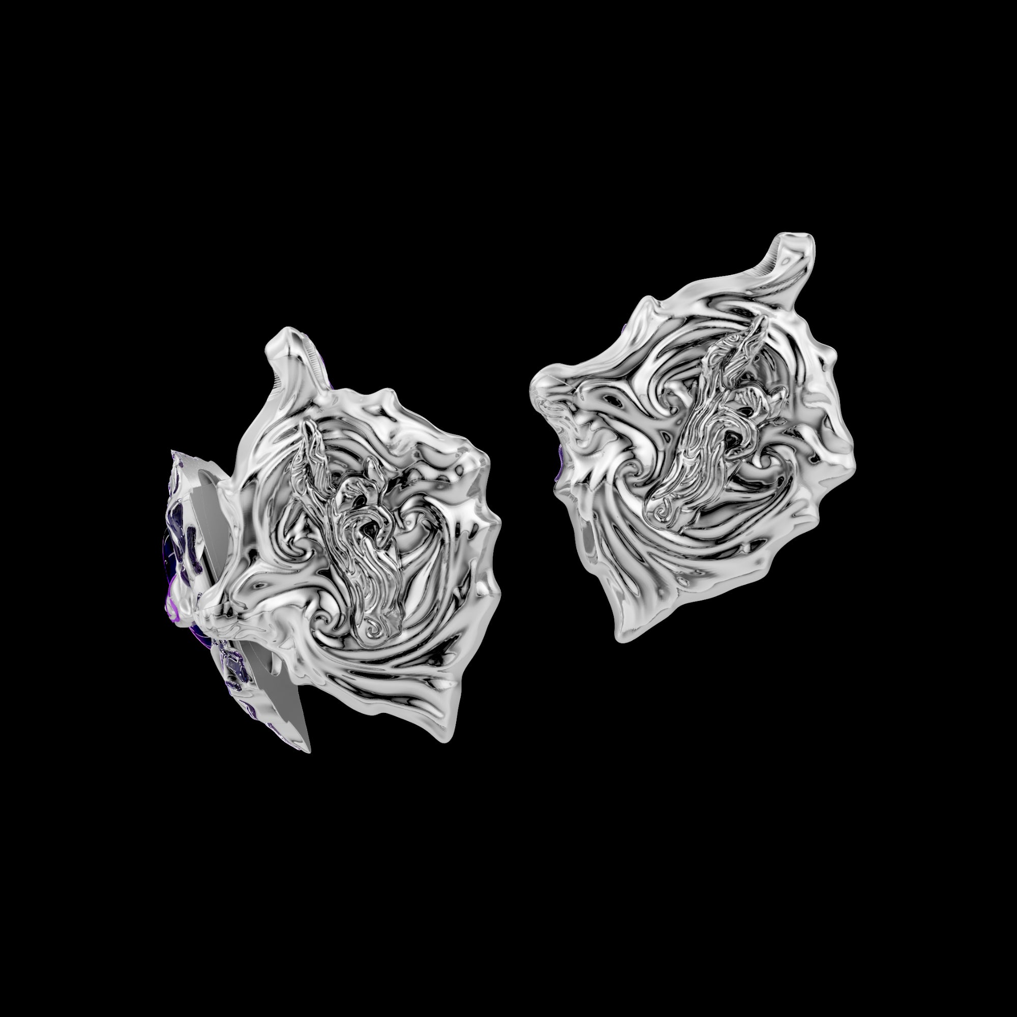 Hollow Purple Locket Necklace