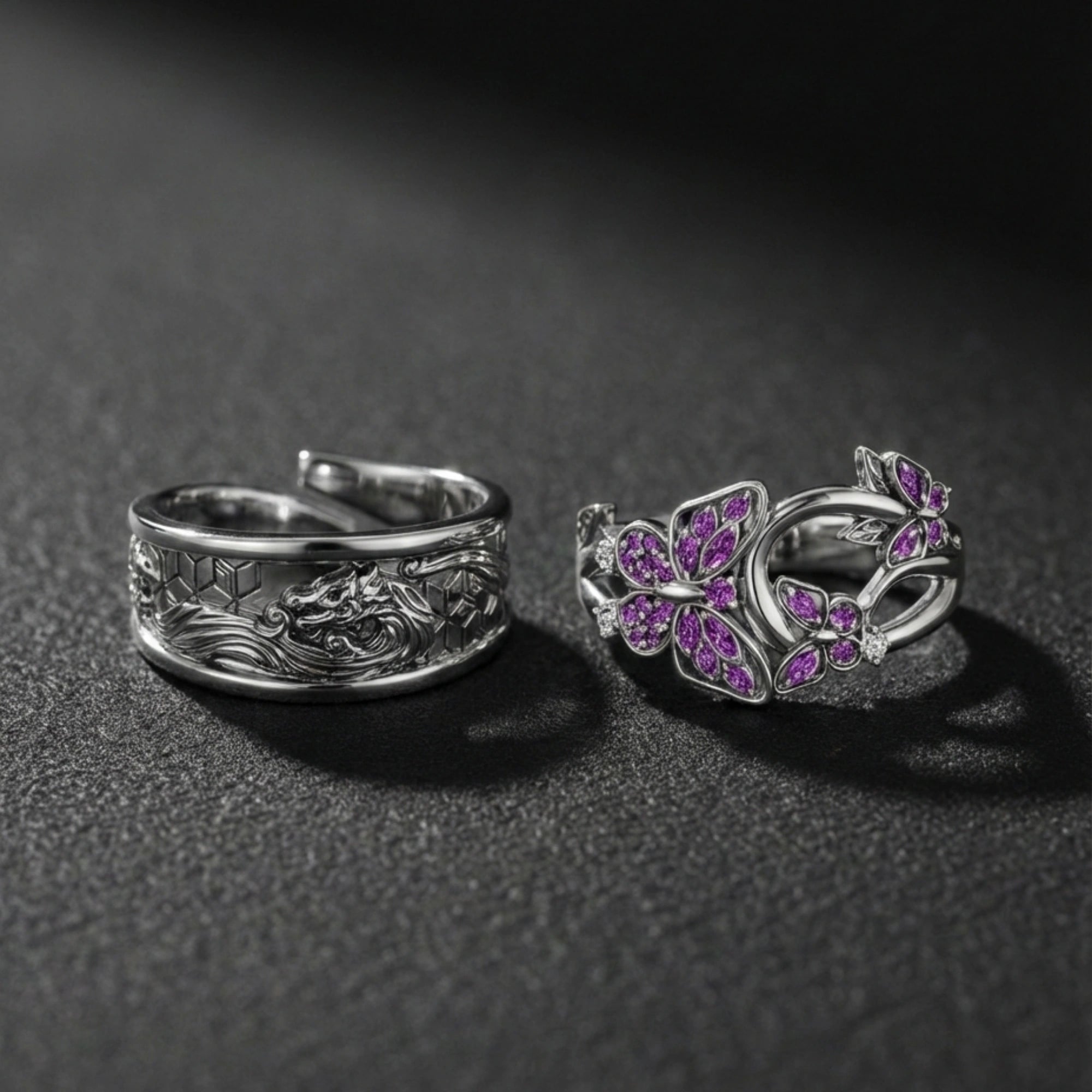 Shinobu x Giyu Ring Set