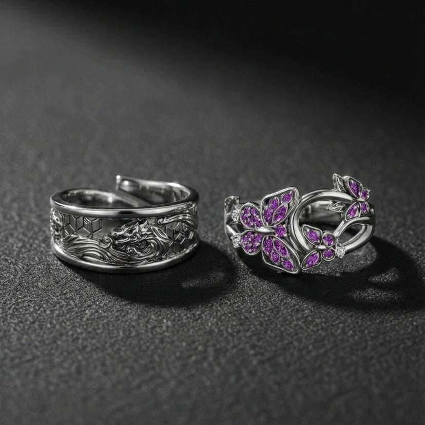 Shinobu x Giyu Ring Set