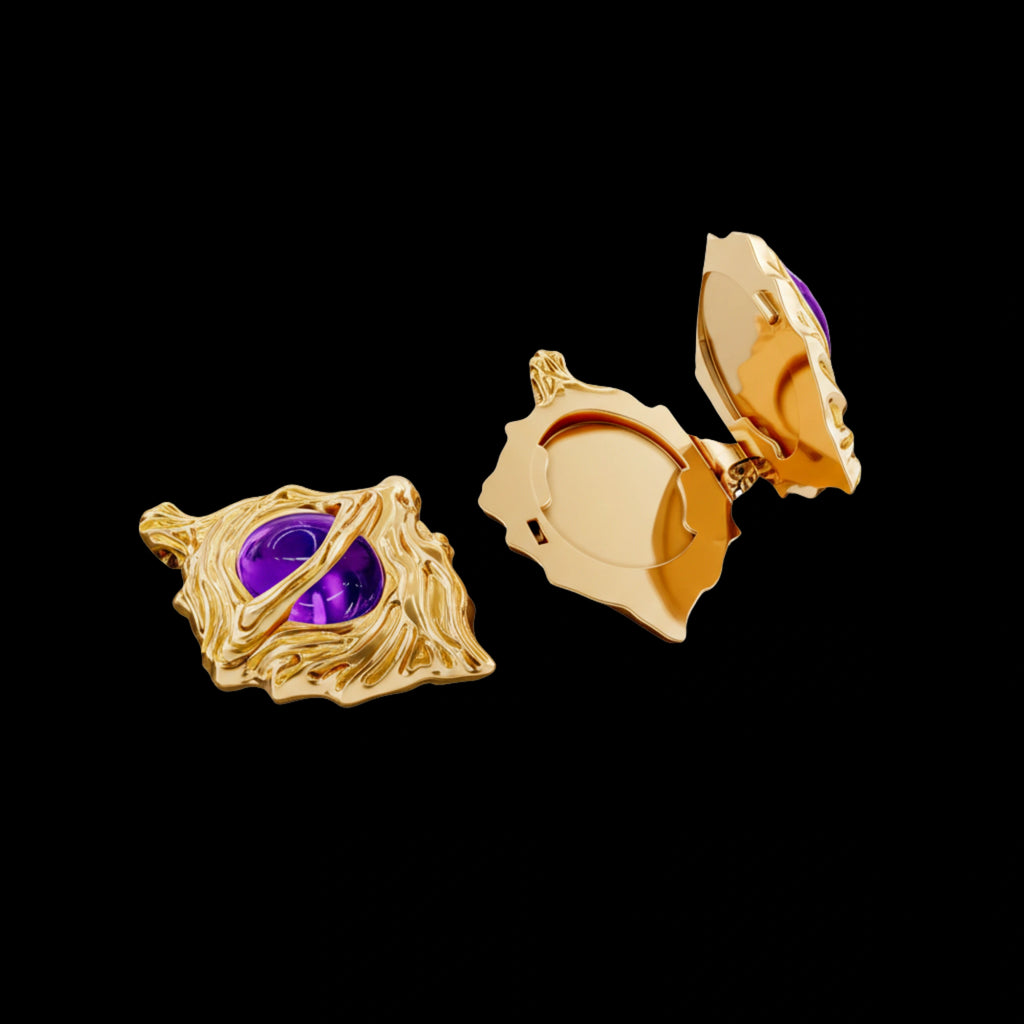 Hollow Purple Locket Necklace