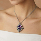 Hollow Purple Locket Necklace