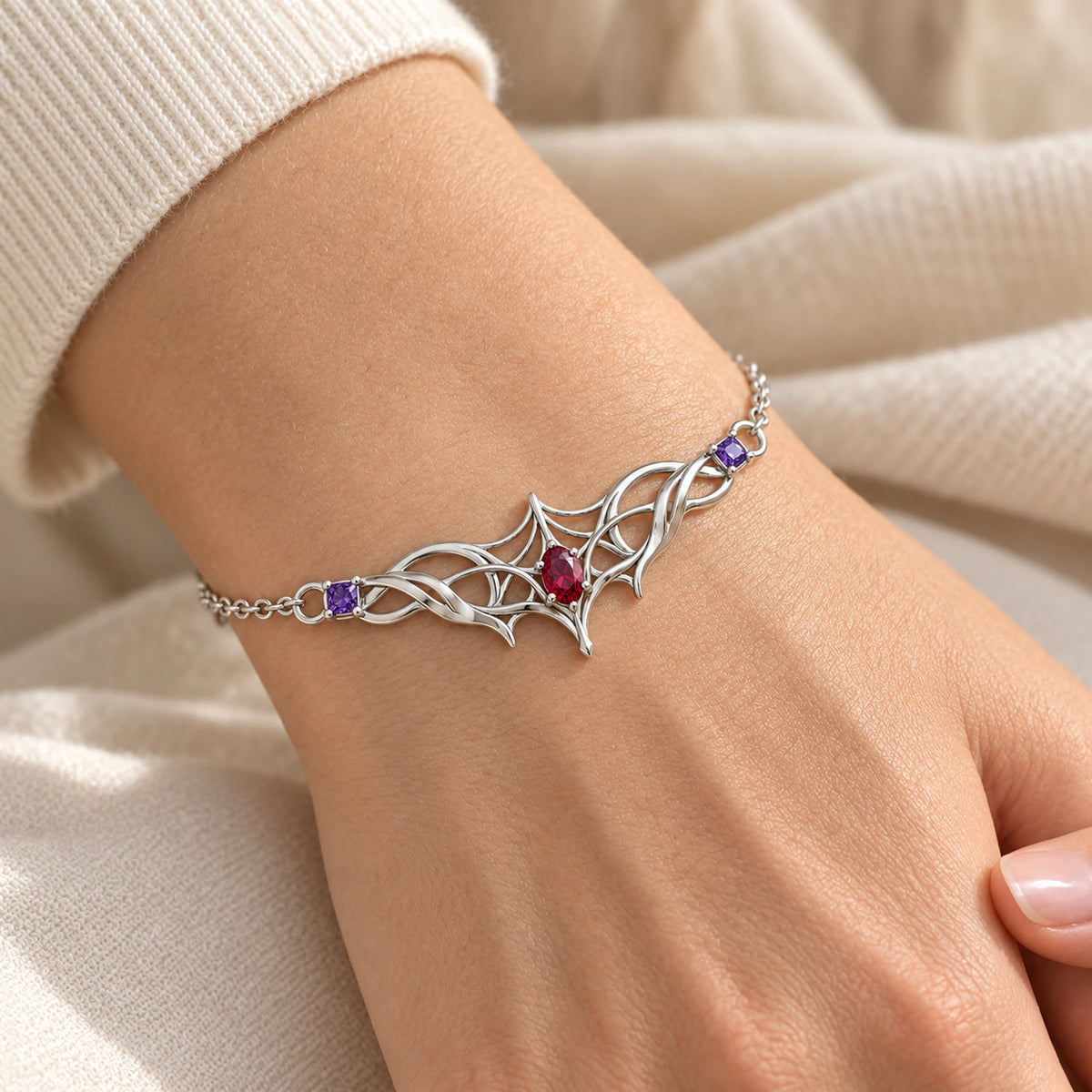 Kafka Silk Contract Bracelet in silver, worn on the wrist