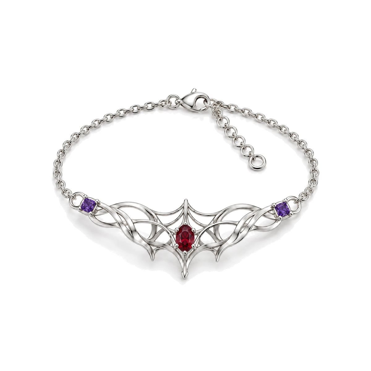 Kafka Silk Contract Bracelet in silver, three-quarter view
