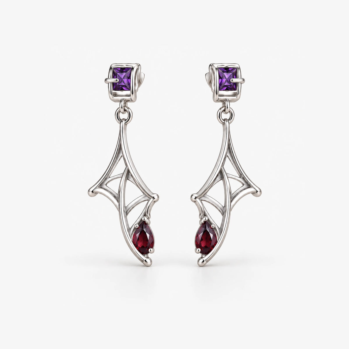 Kafka Velvet Strand Earrings in silver, the pair, front view