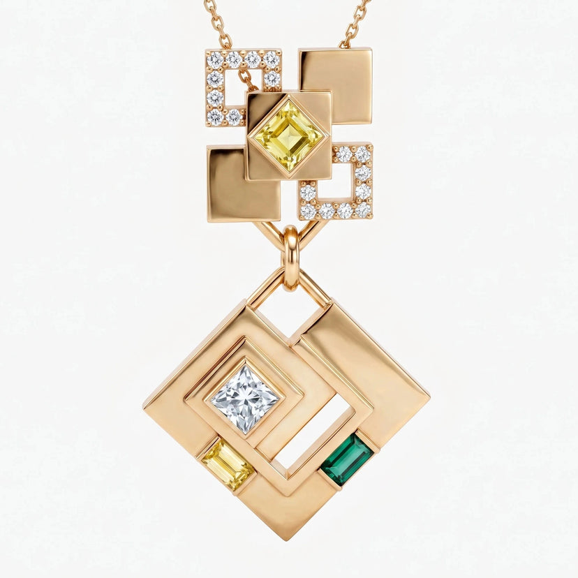 Kinich Necklace image 1 Gold front
