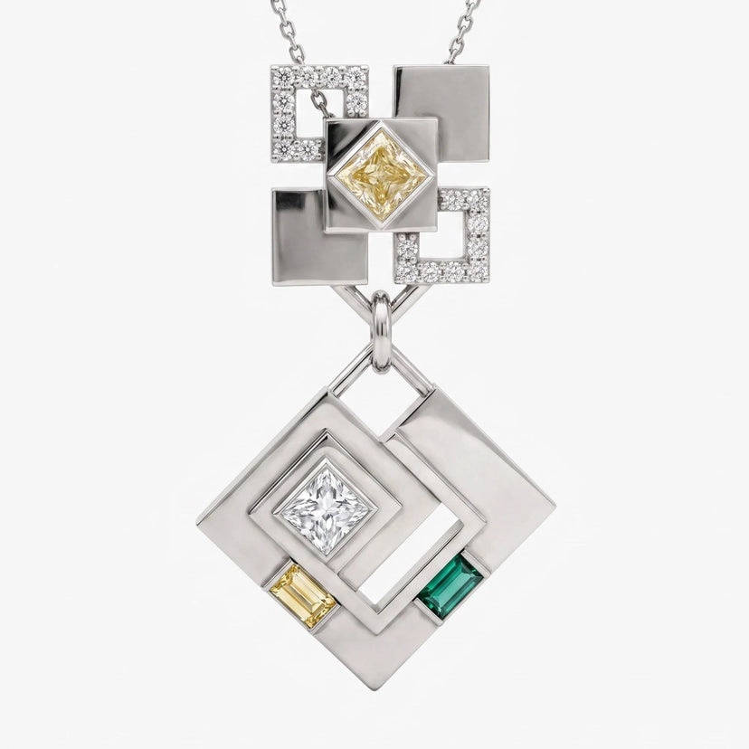 Kinich Necklace image 5 Silver front