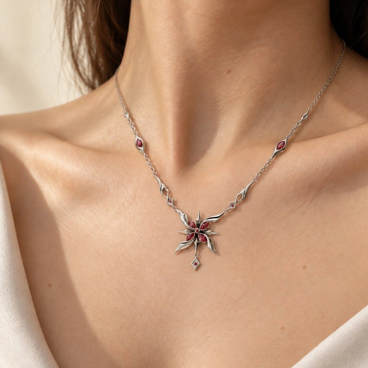 The Arlecchino Necklace, worn