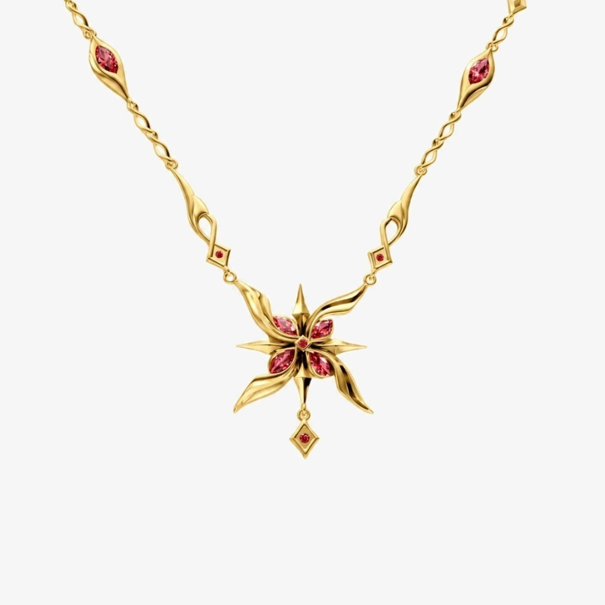 Solid Gold Arlecchino Necklace in 14K yellow gold, front