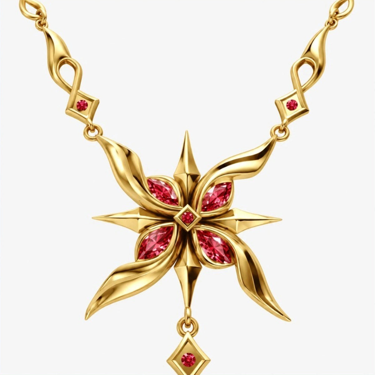 Solid Gold Arlecchino Necklace in 14K yellow gold, close up