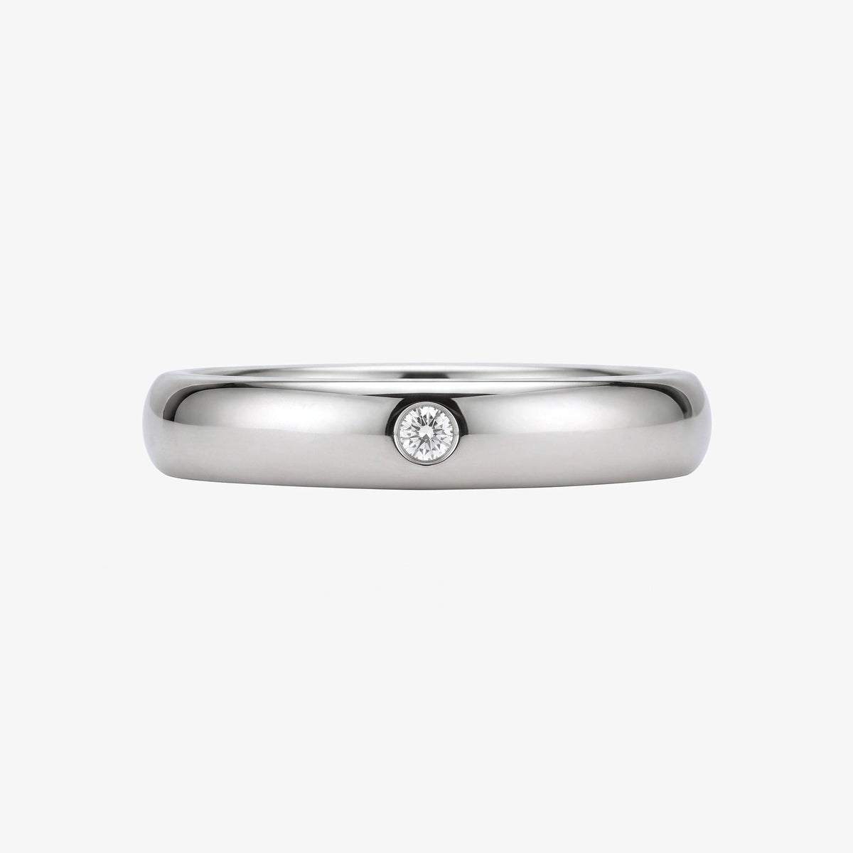 Solid Gold Pure Love Couple Ring Set in 14K white gold, one ring, front