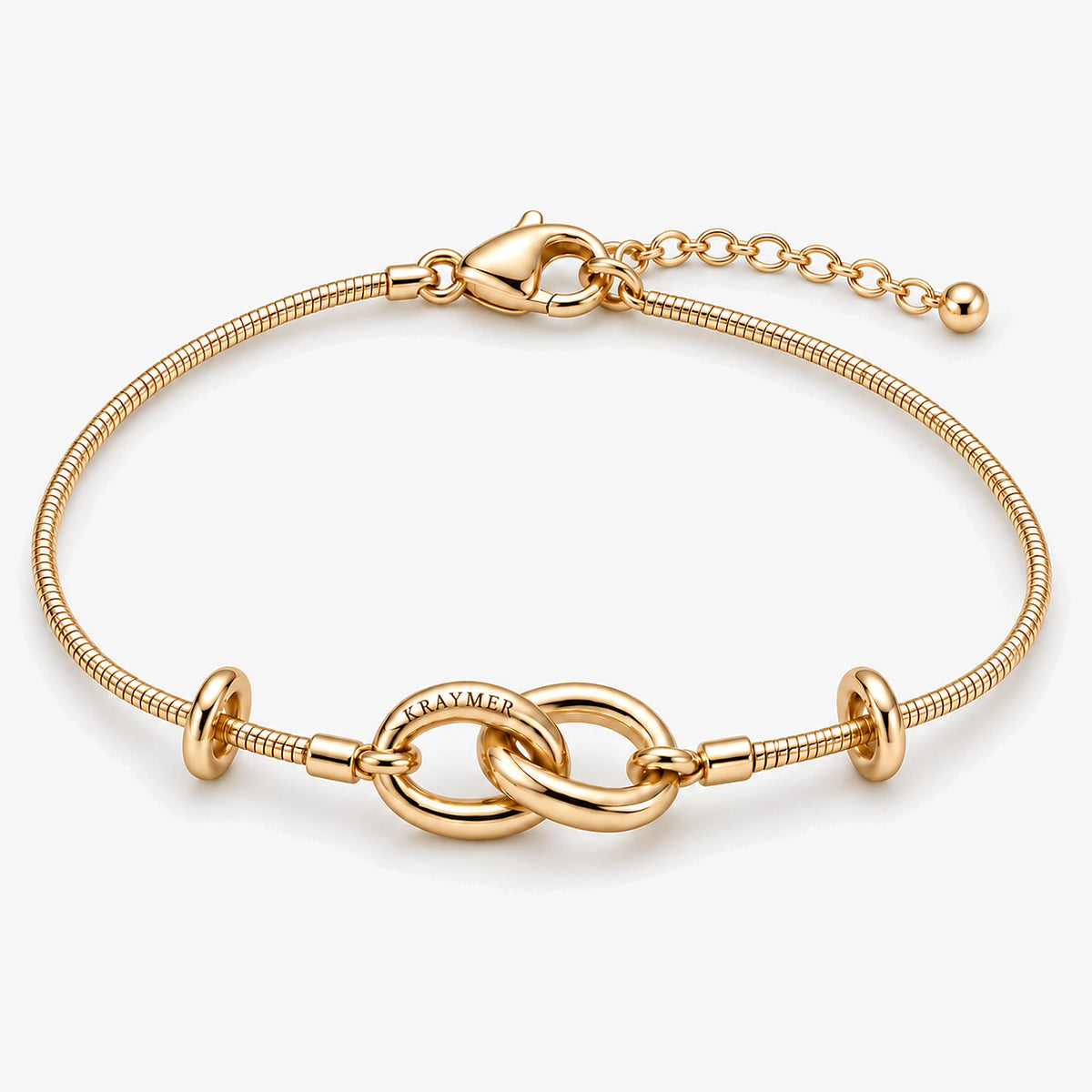 Kraymer Charm Bracelet in gold, front view