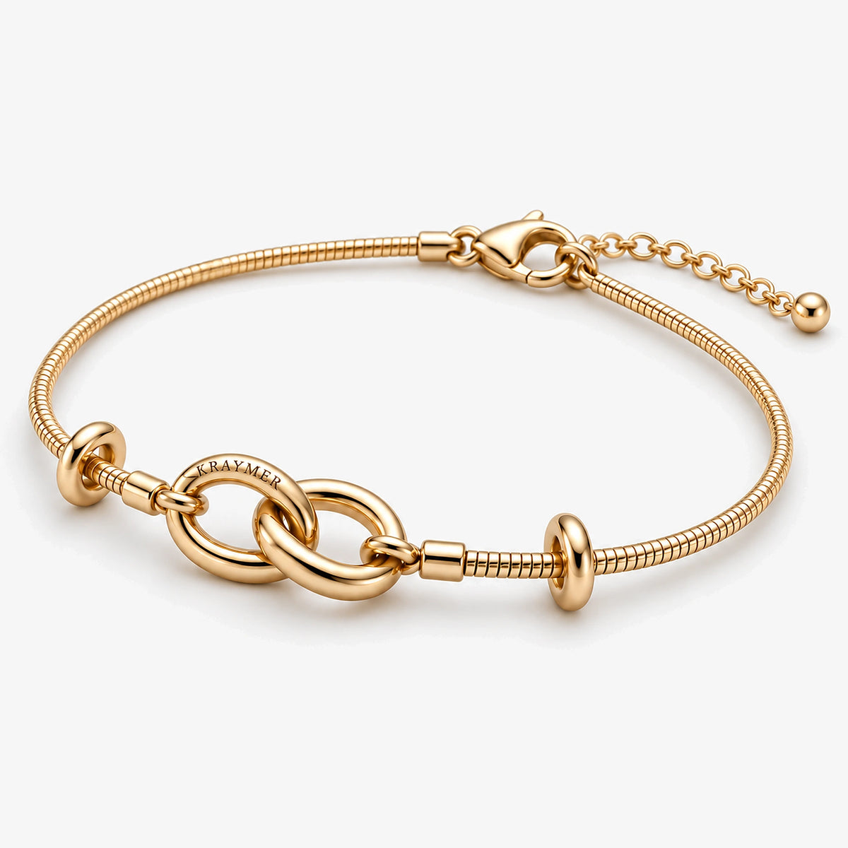 Kraymer Charm Bracelet in gold, left side view