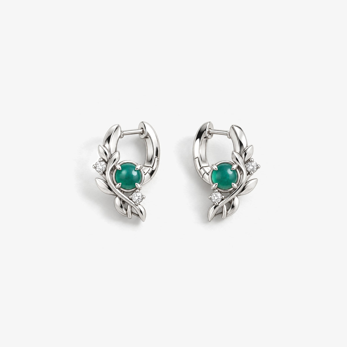 Seed Bloom Earrings in silver, front view