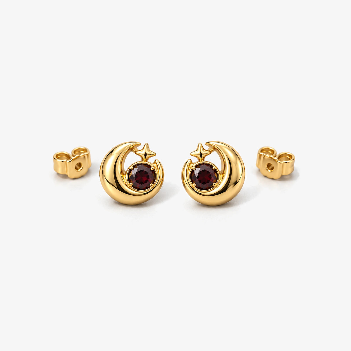 Eclipse Waltz Studs in gold, front view