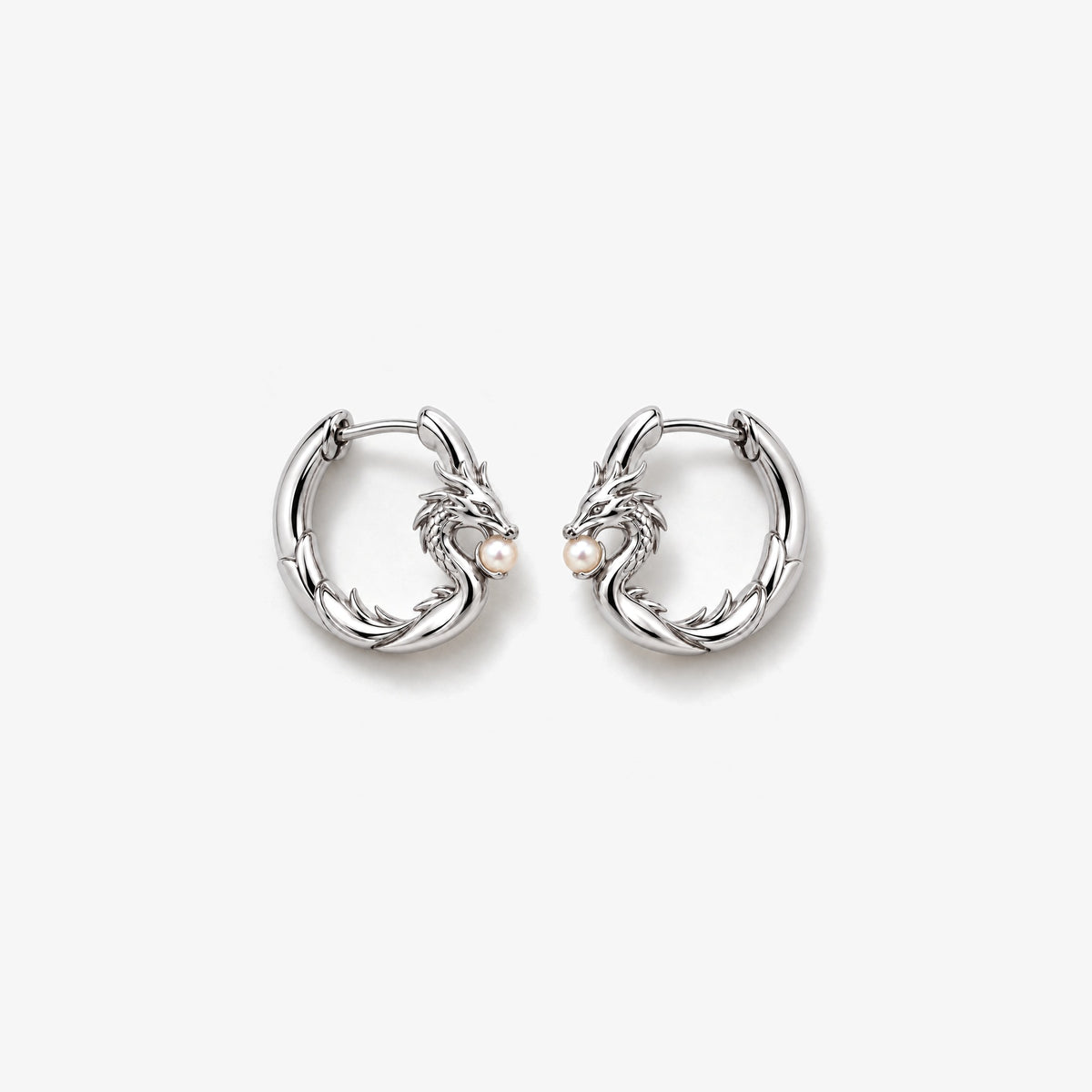 Lotus Tea Dragon Huggies in silver, front view