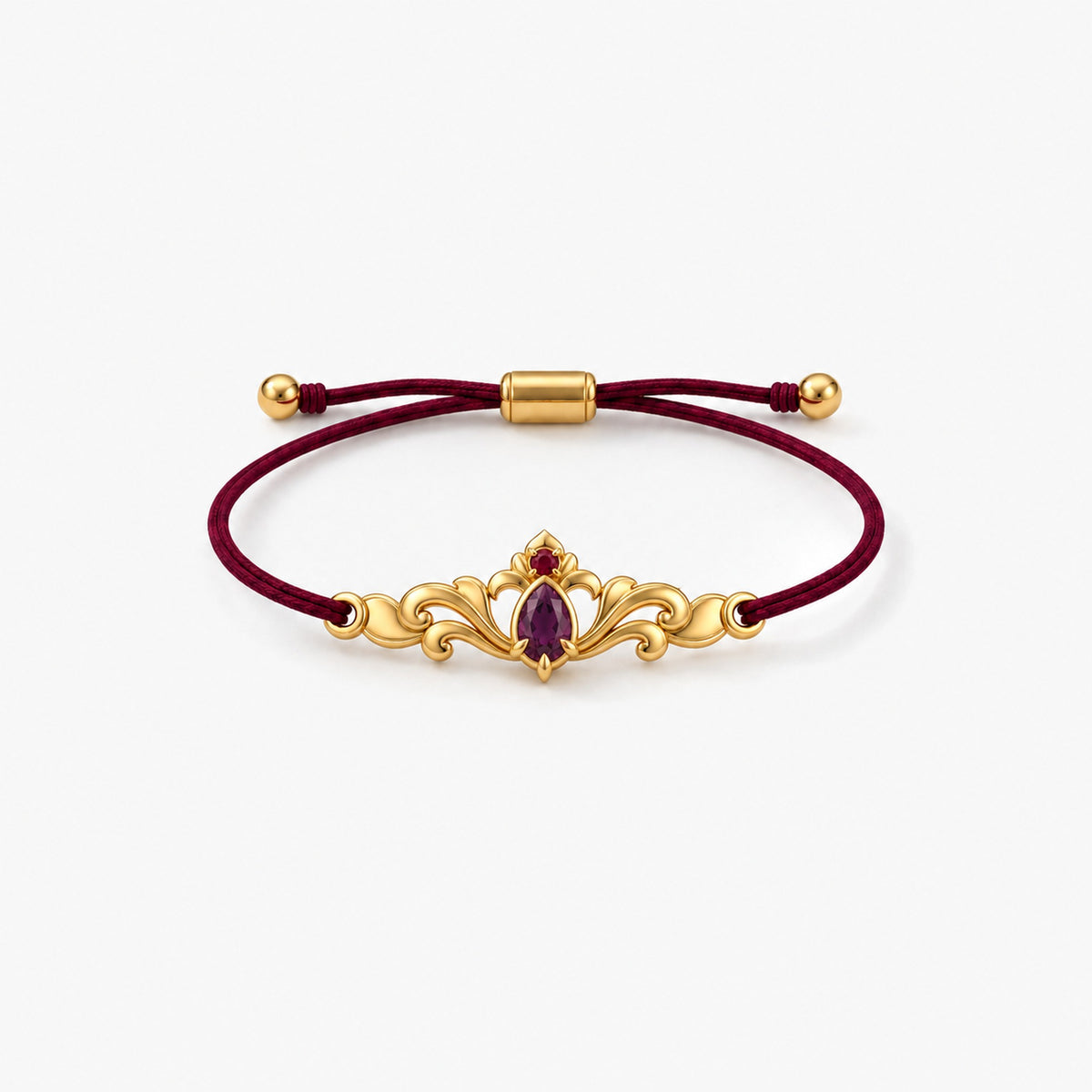 Loulan Cord Bracelet in gold, front view